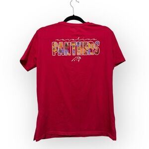 Women’s‎ Carolina Panthers NFL Team Apparel Floral Tee- Pink- Size Small